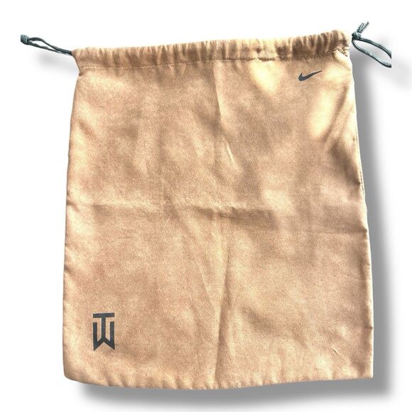 RARE Nike Tiger Woods TW Golf Shoe Drawstring Bag  Golden Brown Tan Dust Bag - Picture 1 of 11
